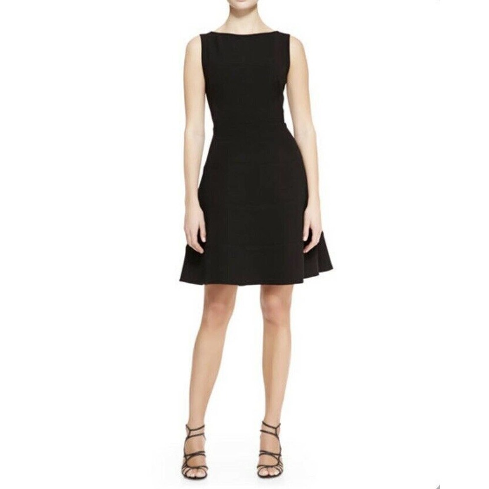 Lela Rose Sleeveless Dress With Seamed Full Skirt